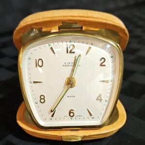Linden Black Forest Travel Alarm Clock, West Germany, 1950-60s, UV Reactive